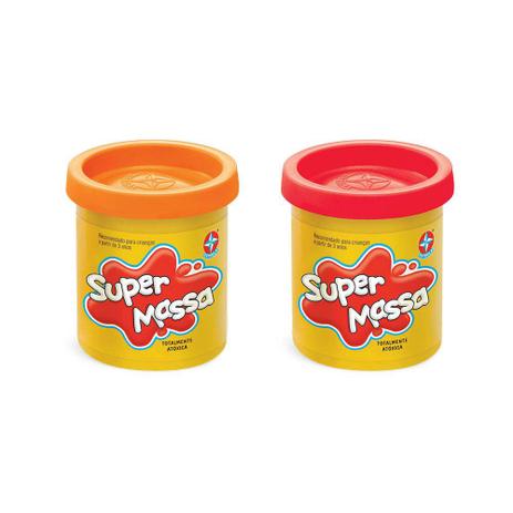 Menor preço em Super Massa 2 Potes Vermelho e Amarelo - Estrela