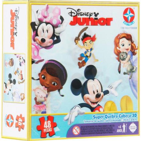 Super Quebra-Cabeça 3D Disney Jr 48 Peças- ESTRELA Menor preço em Super Quebra-Cabeça 3D Disney Jr 48 Peças- ESTRELA