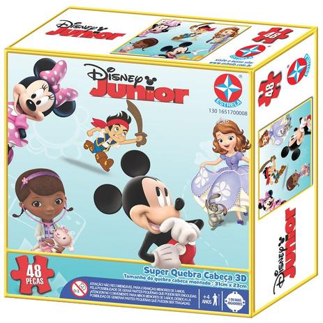 Super Quebra Cabeca 3D Disney Jr - Estrela Menor preço em Super Quebra Cabeca 3D Disney Jr - Estrela
