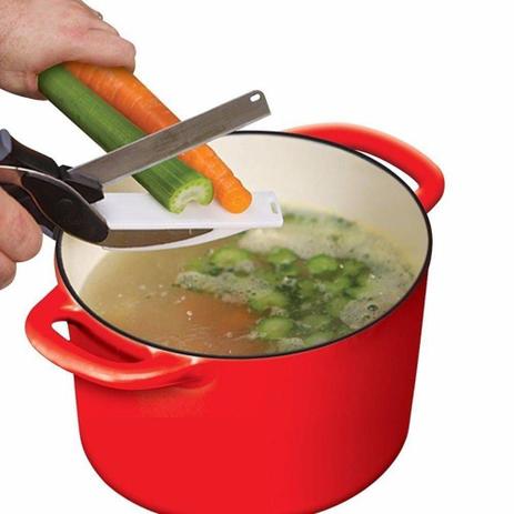 Super Tesoura Legumes Verduras 2 Em 1 Clever Cutter Original - Xd Menor preço em Super Tesoura Legumes Verduras 2 Em 1 Clever Cutter Original - Xd