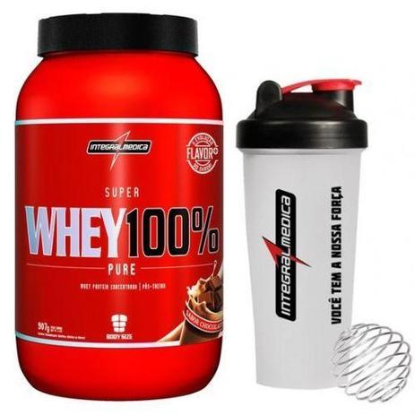 Super Whey 100 Pure - Chocolate 907g + Coqueteleira - Integralmédica - Integralmedica Menor preço em Super Whey 100 Pure - Chocolate 907g + Coqueteleira - Integralmédica - Integralmedica