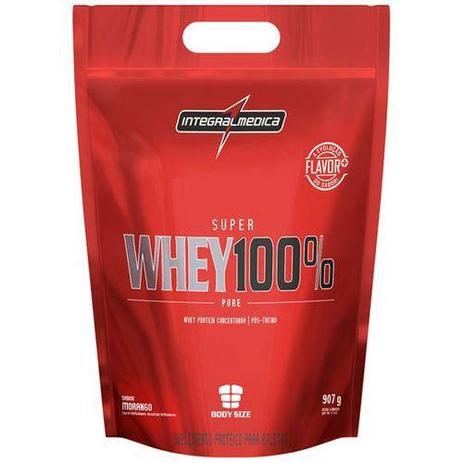 Menor preço em Super Whey 100 Pure - Morango Refil 907g - Integralmédica - Integralmedica