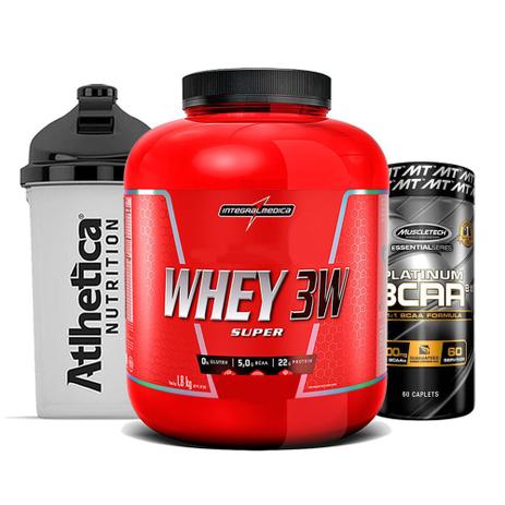 Super Whey 3w 1.8Kg Chocolate + Bcaa Platinum 60 C + Bottle - K-fit Menor preço em Super Whey 3w 1.8Kg Chocolate + Bcaa Platinum 60 C + Bottle - K-fit