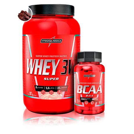 Super whey 3w 900g + amino bcaa 90 capsulas integral - Integralmedica Menor preço em Super whey 3w 900g + amino bcaa 90 capsulas integral - Integralmedica