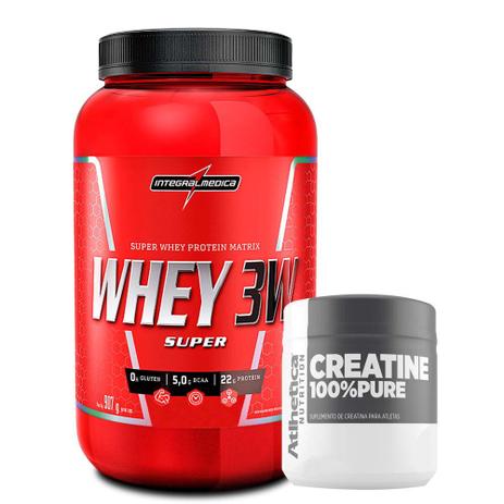 Super Whey 3W 900g Chocolate + Creatine 100% Pure 100g - K-fit Menor preço em Super Whey 3W 900g Chocolate + Creatine 100% Pure 100g - K-fit