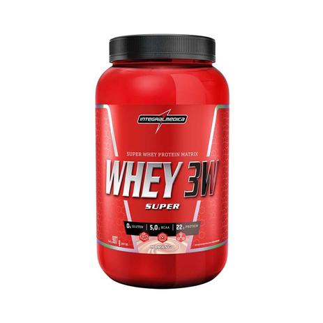 SUPER WHEY 3W INTEGRALMEDICA 907g - MORANGO Menor preço em SUPER WHEY 3W INTEGRALMEDICA 907g - MORANGO