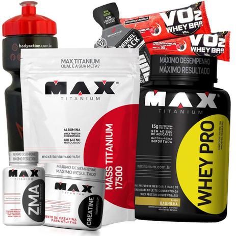 Suplemento completo para ganhar peso massa muscular - Whey Pro 1KG Puro Concentrado hipercalorico - Max titanium Menor preço em Suplemento completo para ganhar peso massa muscular - Whey Pro 1KG Puro Concentrado hipercalorico - Max titanium