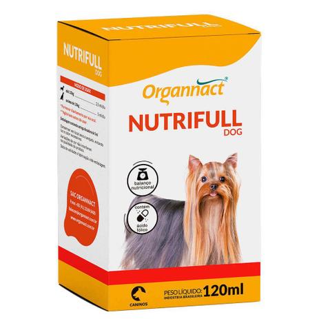 Suplemento Nutrifull Dog 120ml - ORGANNACT Menor preço em Suplemento Nutrifull Dog 120ml - ORGANNACT