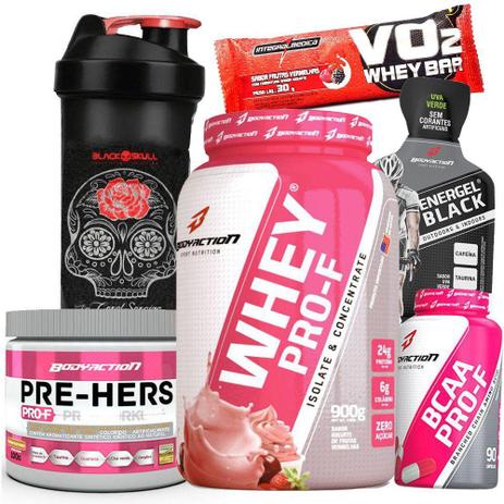 Suplemento para Mulheres Ganho Força Massa Muscular - Whey Isolado Concentrado + Pré Treino + Bcaa - Body action Menor preço em Suplemento para Mulheres Ganho Força Massa Muscular - Whey Isolado Concentrado + Pré Treino + Bcaa - Body action