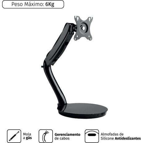 Suporte a gás articulado monitor 13''-27'' vesa 100x100 - plmsm01c - pcyes é boa?