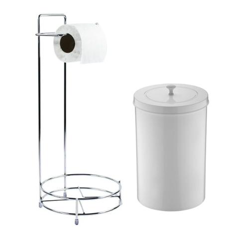 Suporte com Lixeira 8 Litros Kit P/ Lavabo Banheiro Casa - Future Menor preço em Suporte com Lixeira 8 Litros Kit P/ Lavabo Banheiro Casa - Future
