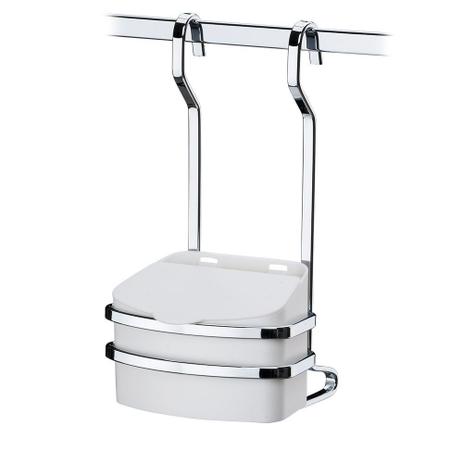 Suporte com Saleiro Em Plástico 500g Branco para Barra de Cozinha - Aço Cromado - Future Menor preço em Suporte com Saleiro Em Plástico 500g Branco para Barra de Cozinha - Aço Cromado - Future