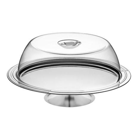 Suporte de Bolo com Cúpula Ciclo de Aço Inox - Tramontina Menor preço em Suporte de Bolo com Cúpula Ciclo de Aço Inox - Tramontina