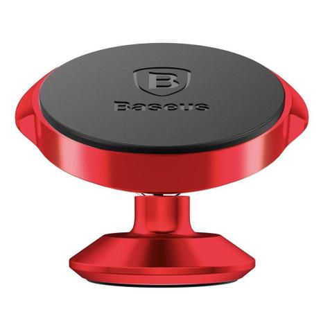 Suporte De Celular Veicular Magnético 360º Baseus Vermelho Menor preço em Suporte De Celular Veicular Magnético 360º Baseus Vermelho