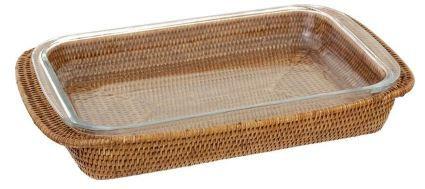 Suporte de rattan natural BAHAY para travessa refratária - Grande 43.5x26x6cm - Bahay brasil Menor preço em Suporte de rattan natural BAHAY para travessa refratária - Grande 43.5x26x6cm - Bahay brasil