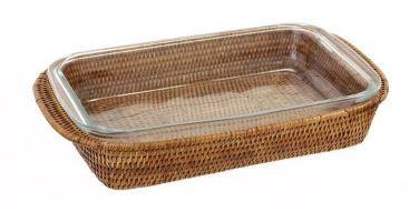 Suporte de rattan natural BAHAY para travessa refratária - Médio 38.5x22x6cm - Bahay brasil Menor preço em Suporte de rattan natural BAHAY para travessa refratária - Médio 38.5x22x6cm - Bahay brasil