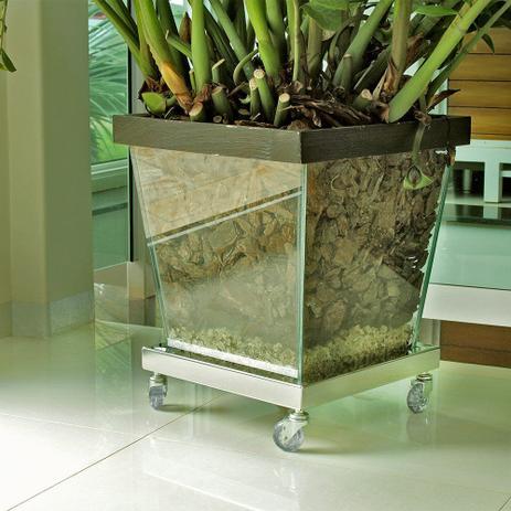 Suporte de Vaso ou Cachepot Quadrado 30 cm com Base - Inox - Maxx Diamond Menor preço em Suporte de Vaso ou Cachepot Quadrado 30 cm com Base - Inox - Maxx Diamond