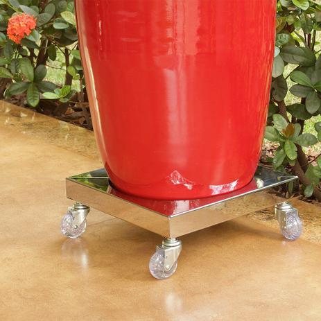 Suporte de Vaso ou Cachepot Redondo 25 cm com Base - Inox - Maxx Diamond Menor preço em Suporte de Vaso ou Cachepot Redondo 25 cm com Base - Inox - Maxx Diamond