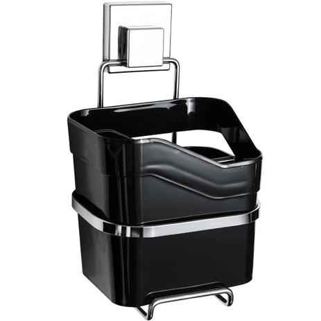 Suporte De Ventosa Com Porta Talheres E Utensílios Cozinha Preto - Ou Menor preço em Suporte De Ventosa Com Porta Talheres E Utensílios Cozinha Preto - Ou