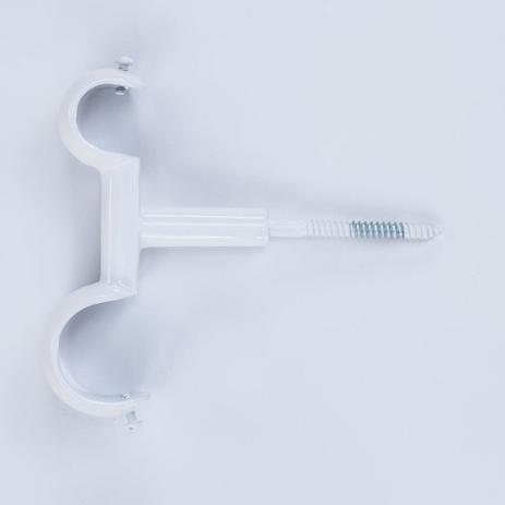 Suporte Duplo de Teto para Varão de 28x19mm - Branco - Wiler-k Menor preço em Suporte Duplo de Teto para Varão de 28x19mm - Branco - Wiler-k