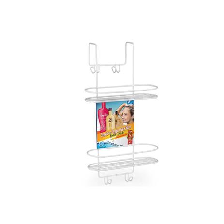 Suporte Duplo para Box Emborrachado em Inox Branco - Arthi Menor preço em Suporte Duplo para Box Emborrachado em Inox Branco - Arthi