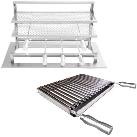 Suporte Fundo para Braseiro Cooktop Aço Inox 304 + Grelha Argentina - Makeer Menor preço em Suporte Fundo para Braseiro Cooktop Aço Inox 304 + Grelha Argentina - Makeer