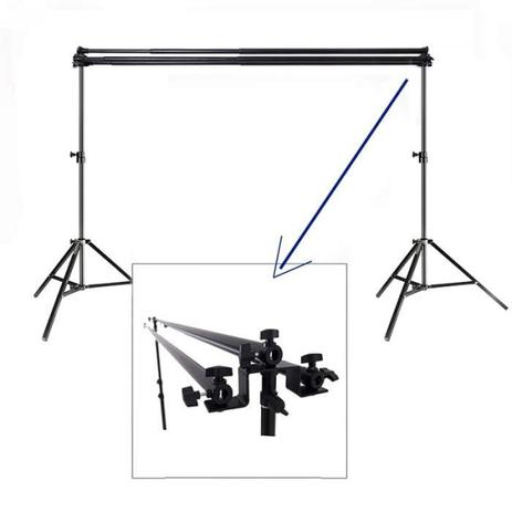 Suporte movel para 3 fundo infinito com barra retrátil e tripé - Easy Menor preço em Suporte movel para 3 fundo infinito com barra retrátil e tripé - Easy