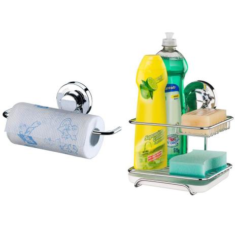 Suporte Multiuso Papel Toalha + Suporte P/ Sabão Detergente - Future Menor preço em Suporte Multiuso Papel Toalha + Suporte P/ Sabão Detergente - Future