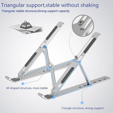 Suporte Notebook Mesa Tablet Ajustável Ergonômico Portátil Articulado BRANCO - Online Menor preço em Suporte Notebook Mesa Tablet Ajustável Ergonômico Portátil Articulado BRANCO - Online