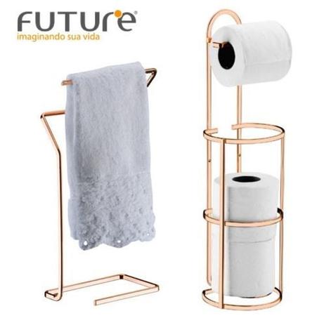 Suporte Papel Higiênico De Chão Porta Toalha Toalheiro Cobre - Future Menor preço em Suporte Papel Higiênico De Chão Porta Toalha Toalheiro Cobre - Future