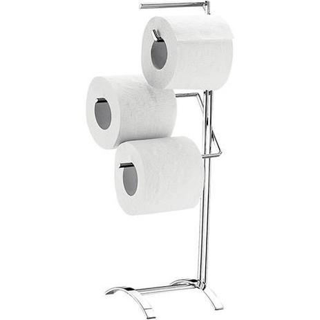 Suporte Papeleira De Chão Porta Papel Higiênico Triplo Aço - Brinox Menor preço em Suporte Papeleira De Chão Porta Papel Higiênico Triplo Aço - Brinox