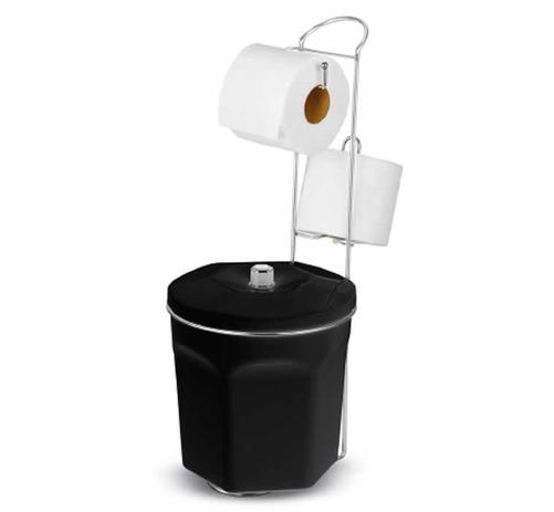 Suporte para 02 rolos de Papel Higiênico com Lixeira Aço Cromado Passerini Preta é boa?