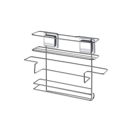 Suporte para 2 Rolos E Condimentos com Fixação por Sucção Cromado - Arthi Menor preço em Suporte para 2 Rolos E Condimentos com Fixação por Sucção Cromado - Arthi