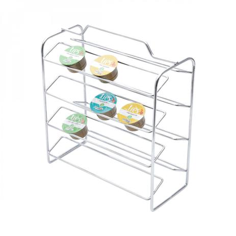 Suporte para 40 Cápsulas de Café de Ferro Cromado 23cmx11cmx26cm Lyor Prata Menor preço em Suporte para 40 Cápsulas de Café de Ferro Cromado 23cmx11cmx26cm Lyor Prata