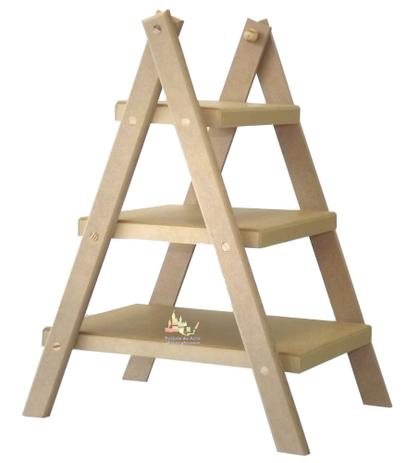 Suporte para Balas e Doces Escada 3 Andares - MDF - Palácio da arte Menor preço em Suporte para Balas e Doces Escada 3 Andares - MDF - Palácio da arte