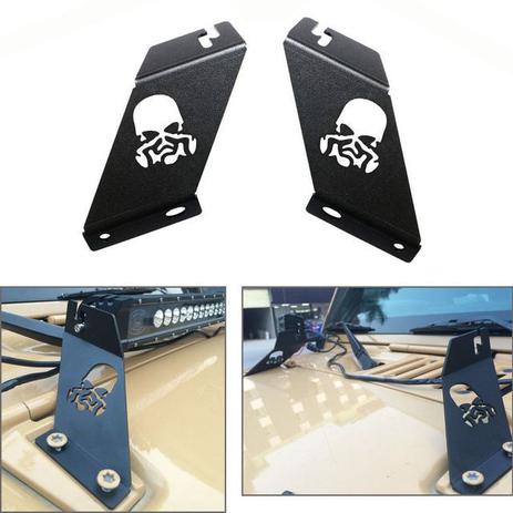 Suporte para barra de led para colocar nas dobradiças do capô para Jeep Wrangler JK (par) para 1 veículo - Central Offroad Menor preço em Suporte para barra de led para colocar nas dobradiças do capô para Jeep Wrangler JK (par) para 1 veículo - Central Offroad