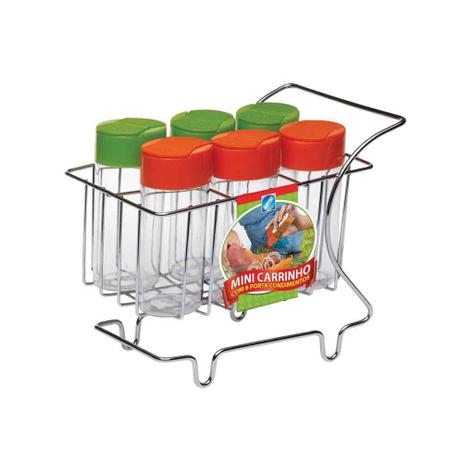 Suporte para confimentos com 6 mini carrinhos Arthi Menor preço em Suporte para confimentos com 6 mini carrinhos Arthi