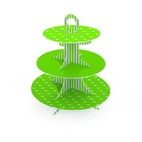 Suporte Para Doces 3A Poa Listras Verde Decoração Festas - Cromus Menor preço em Suporte Para Doces 3A Poa Listras Verde Decoração Festas - Cromus