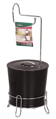 Suporte para Papel Higiênico Cromado com Lixeira Niquelart 304-7 Preto Menor preço em Suporte para Papel Higiênico Cromado com Lixeira Niquelart 304-7 Preto