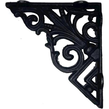 Suporte para prateleira em ferro fundido 24X24,5CM - ARTEINOXX - Kit com 2 unidades - Fundicao santa barbara Menor preço em Suporte para prateleira em ferro fundido 24X24,5CM - ARTEINOXX - Kit com 2 unidades - Fundicao santa barbara