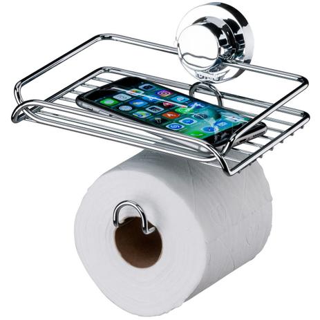 Suporte Para Rolo de Papel Higiênico Com Porta Objetos de Banheiro - Future Menor preço em Suporte Para Rolo de Papel Higiênico Com Porta Objetos de Banheiro - Future