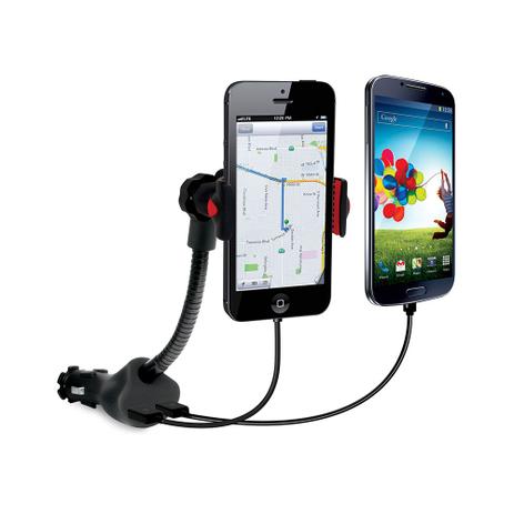 Suporte para Smartphones com carregador duplo veicular via USB - Isound Menor preço em Suporte para Smartphones com carregador duplo veicular via USB - Isound