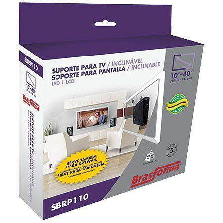 Suporte para TV ou Monitor LCD de 10 a 55 Brasforma SBRP110 Preto - com Inclinacao de ATE 15O Menor preço em Suporte para TV ou Monitor LCD de 10 a 55 Brasforma SBRP110 Preto - com Inclinacao de ATE 15O