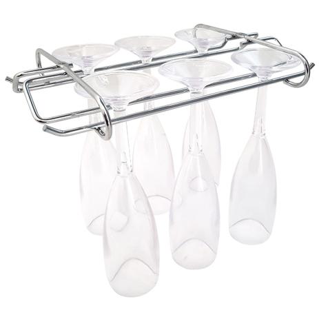 Suporte Porta 6 Taças Duplo Organizador Armário Aço Cromado - Zanline Menor preço em Suporte Porta 6 Taças Duplo Organizador Armário Aço Cromado - Zanline
