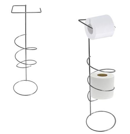 Suporte / porta papel higienico de chao aramado cromado para 2 rolos 48,5x15cm - Estilqui é boa?