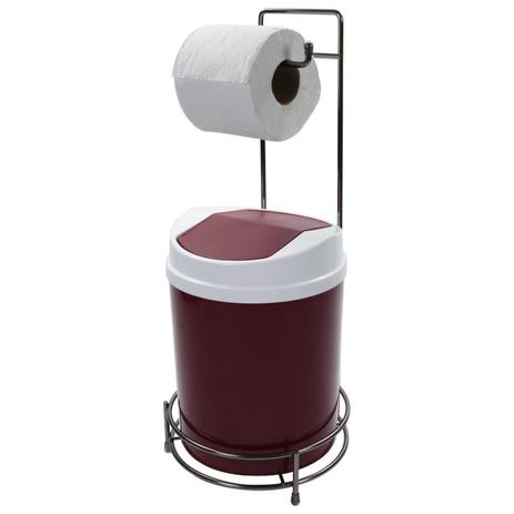 Suporte Porta Papel Higiênico Ônix Lixeira Basculante Branca - Wp connect Menor preço em Suporte Porta Papel Higiênico Ônix Lixeira Basculante Branca - Wp connect