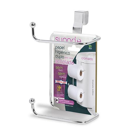 Suporte / porta papel higienico para caixa acoplada aramado para 2 rolos 21x12x7,5cm - Niquelart Menor preço em Suporte / porta papel higienico para caixa acoplada aramado para 2 rolos 21x12x7,5cm - Niquelart