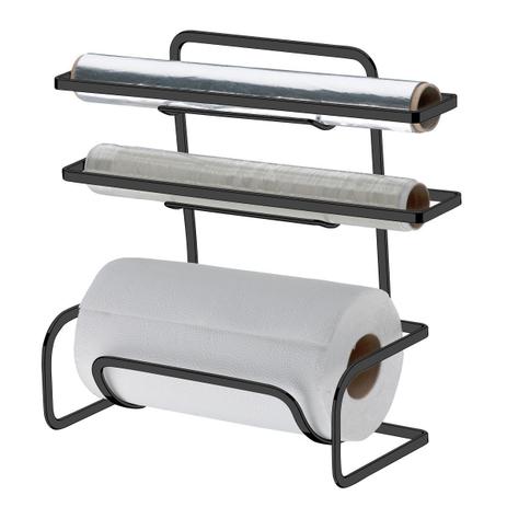 Suporte Porta Rolos Triplo De Bancada ou Parede Papel Toalha Alumínio PVC - Future Menor preço em Suporte Porta Rolos Triplo De Bancada ou Parede Papel Toalha Alumínio PVC - Future