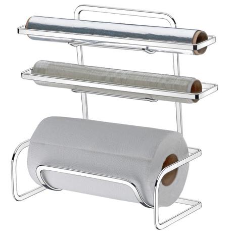 Suporte Porta Rolos Triplo De Bancada ou Parede Papel Toalha Alumínio PVC - Future é boa?
