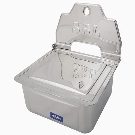 Suporte Porta Sal Saleiro Inox Brinox De Parede Ou Bancada Menor preço em Suporte Porta Sal Saleiro Inox Brinox De Parede Ou Bancada